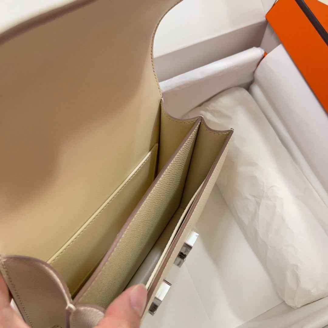 Hermes Constance Bag Epsom Beige Leather Silver H2545