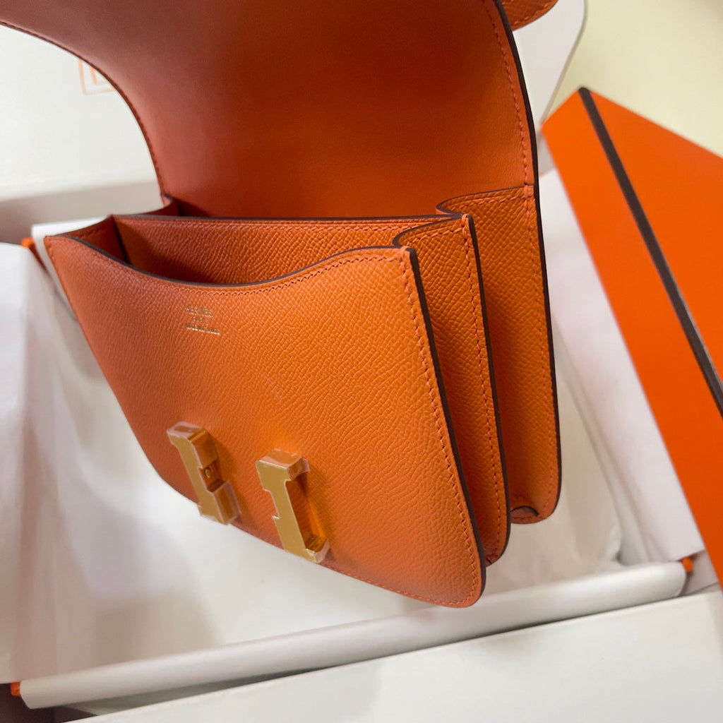 Hermes Constance Bag Epsom Orange Leather Gold H2546