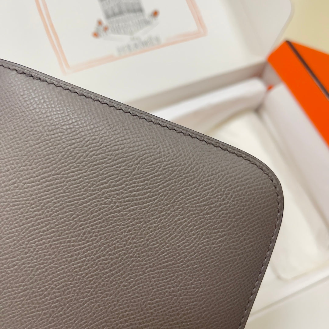 Hermes Constance Bag Epsom Dark Gray Leather Gold H2548
