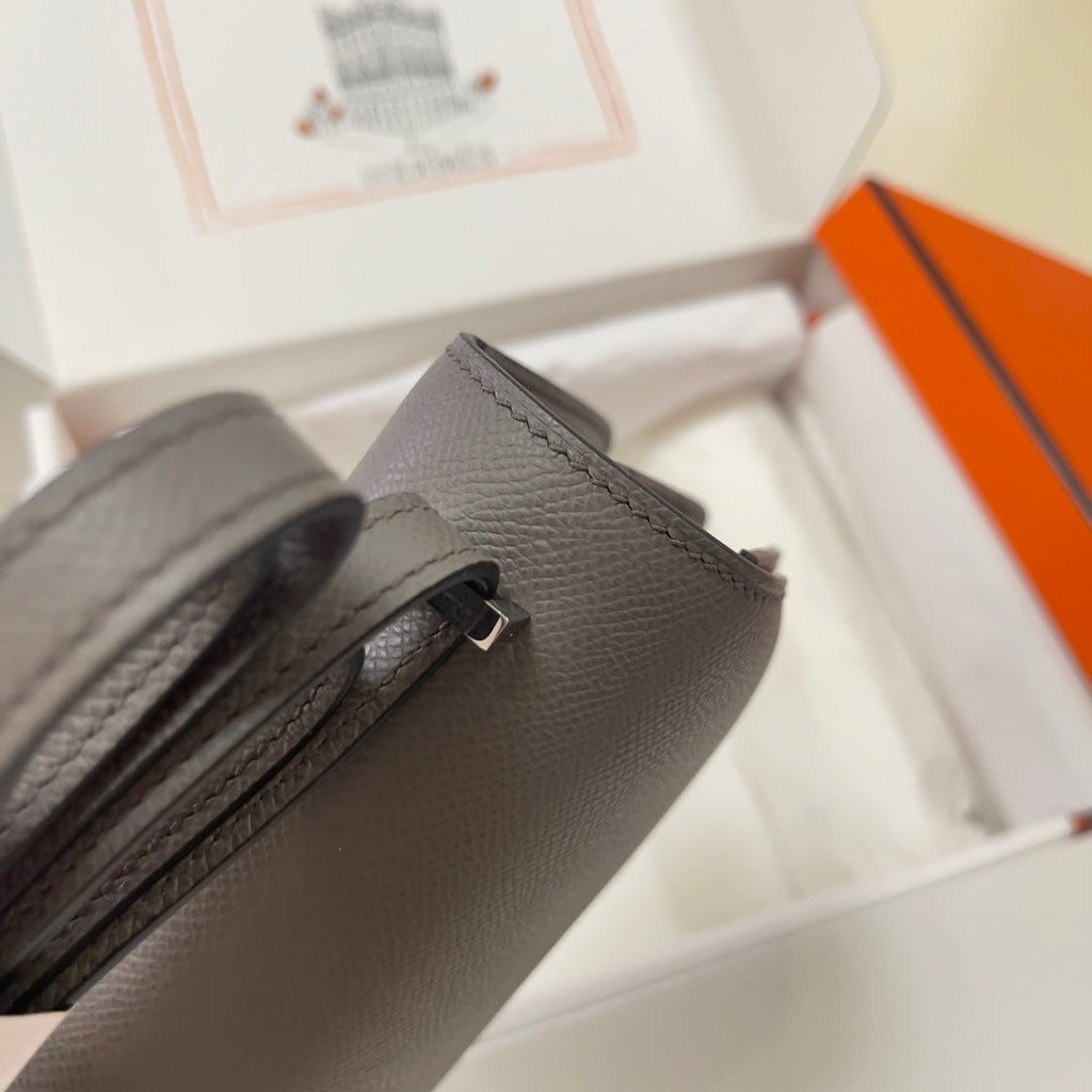 Hermes Constance Bag Epsom Dark Gray Leather Silver H2549