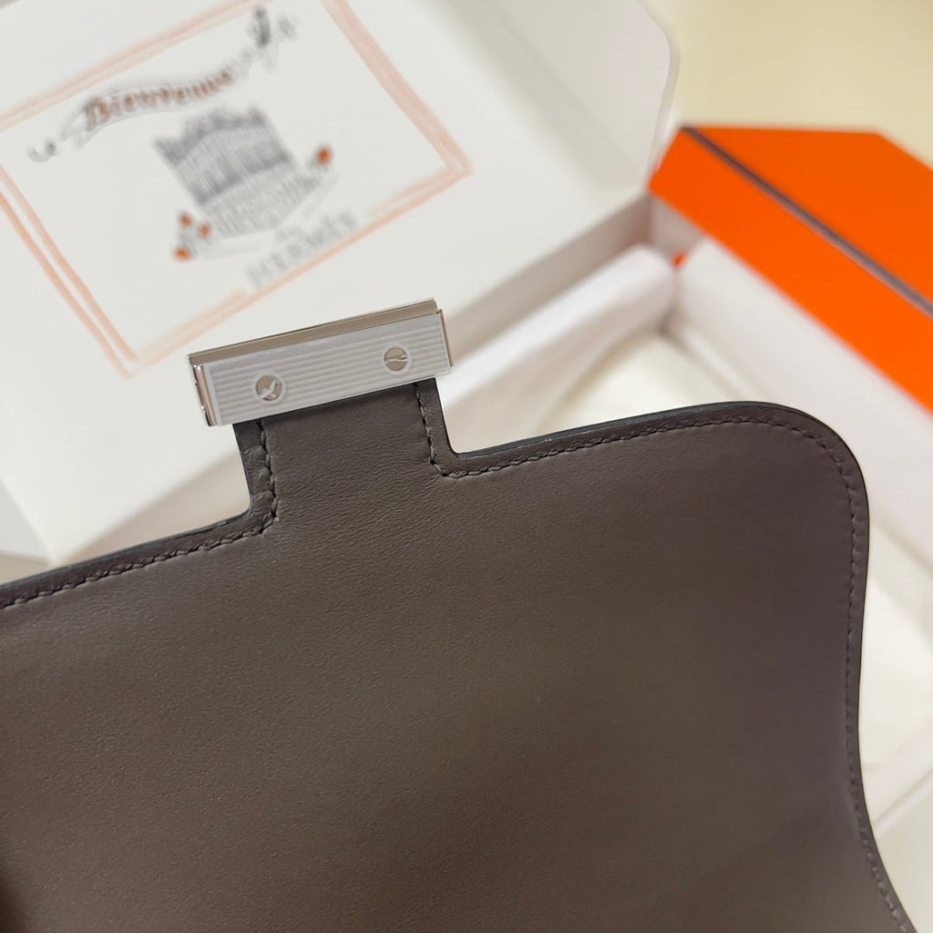 Hermes Constance Bag Epsom Dark Gray Leather Silver H2549