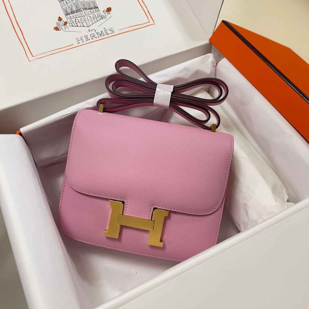 Hermes Constance Bag Epsom Pink Purple Leather Gold H2550