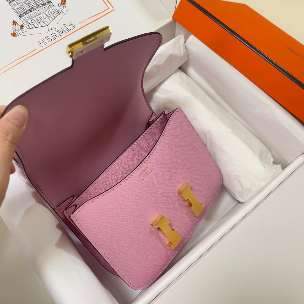 Hermes Constance Bag Epsom Pink Purple Leather Gold H2550