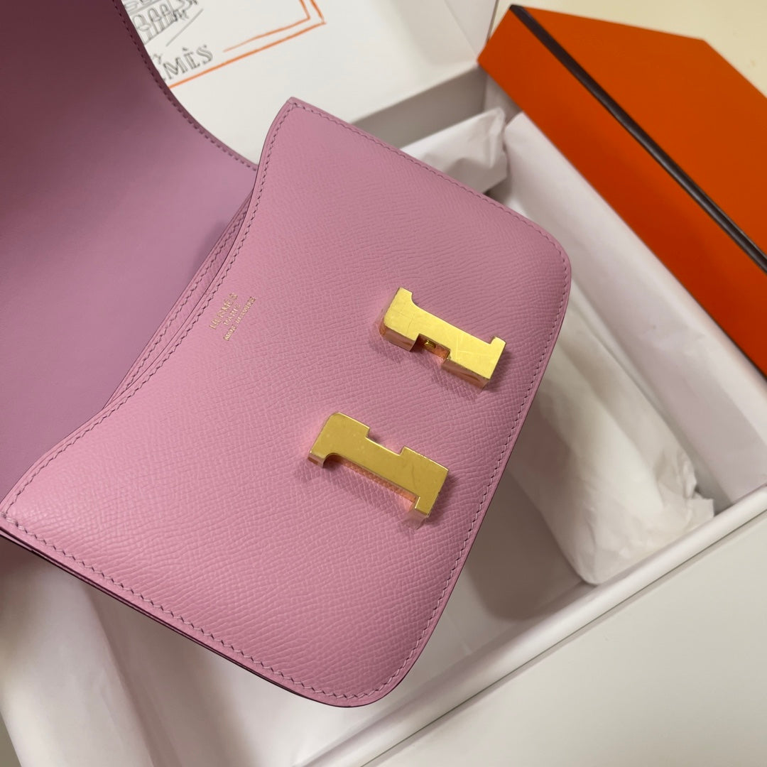 Hermes Constance Bag Epsom Pink Purple Leather Gold H2550