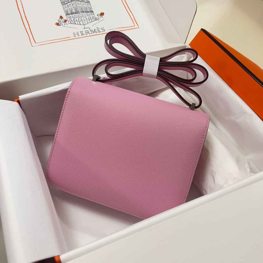 Hermes Constance Bag Epsom Pink Purple Leather Silver H2551