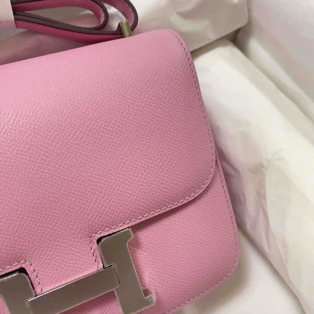Hermes Constance Bag Epsom Pink Purple Leather Silver H2551