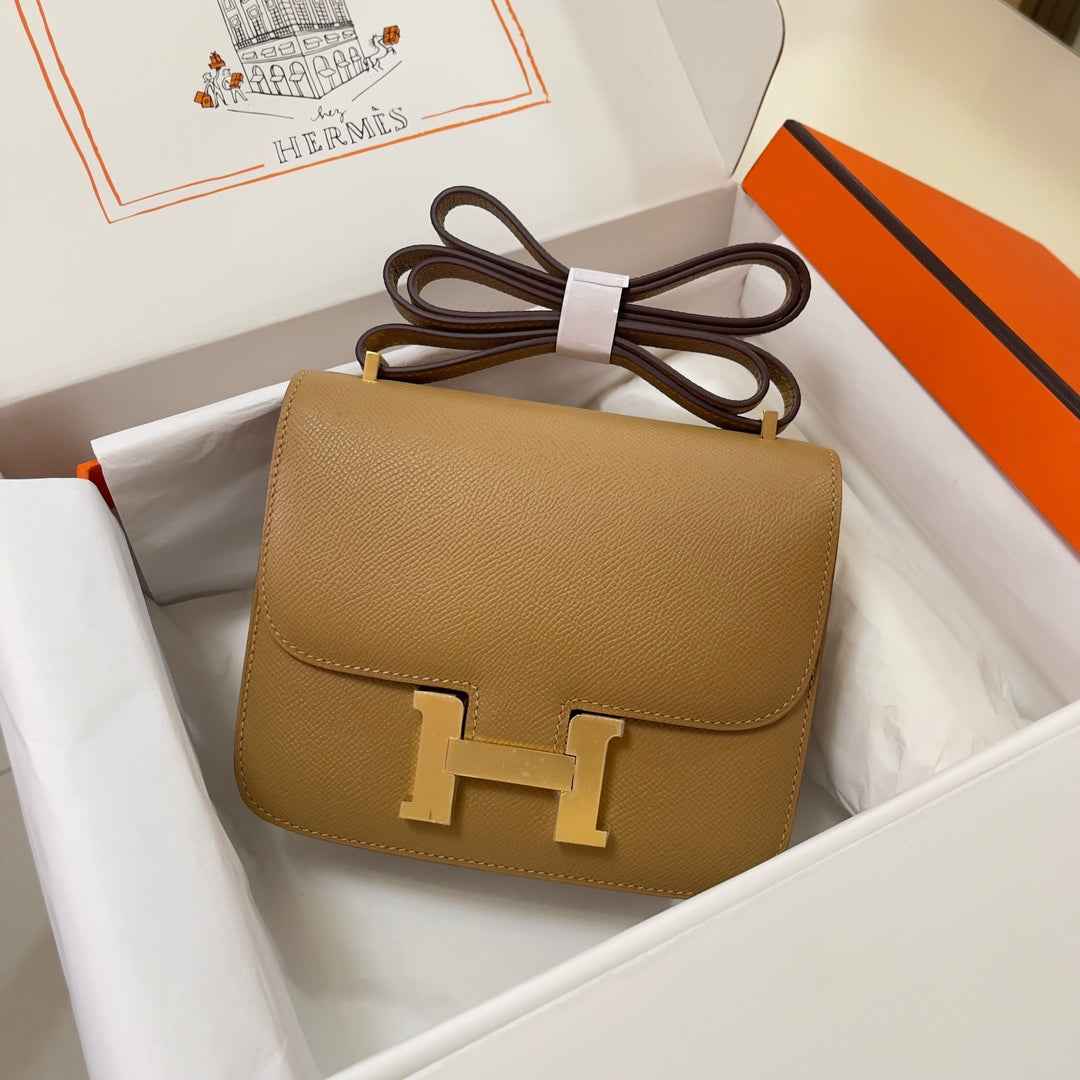 Hermes Constance Bag Epsom Tan Leather Gold H2552