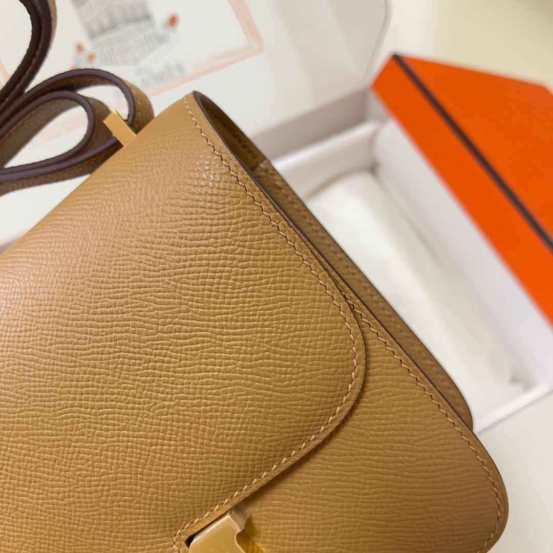 Hermes Constance Bag Epsom Tan Leather Gold H2552