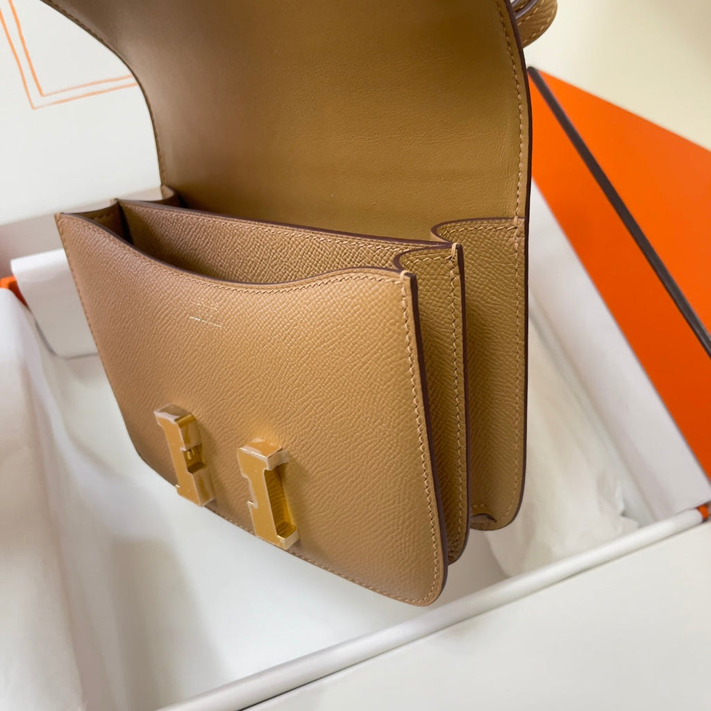 Hermes Constance Bag Epsom Tan Leather Gold H2552