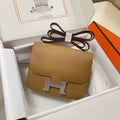 Hermes Constance Bag Epsom Tan Leather Silver H2553