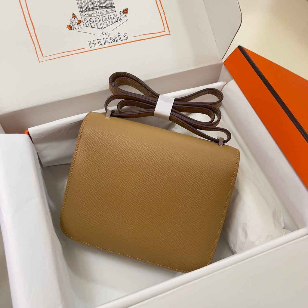 Hermes Constance Bag Epsom Tan Leather Silver H2553