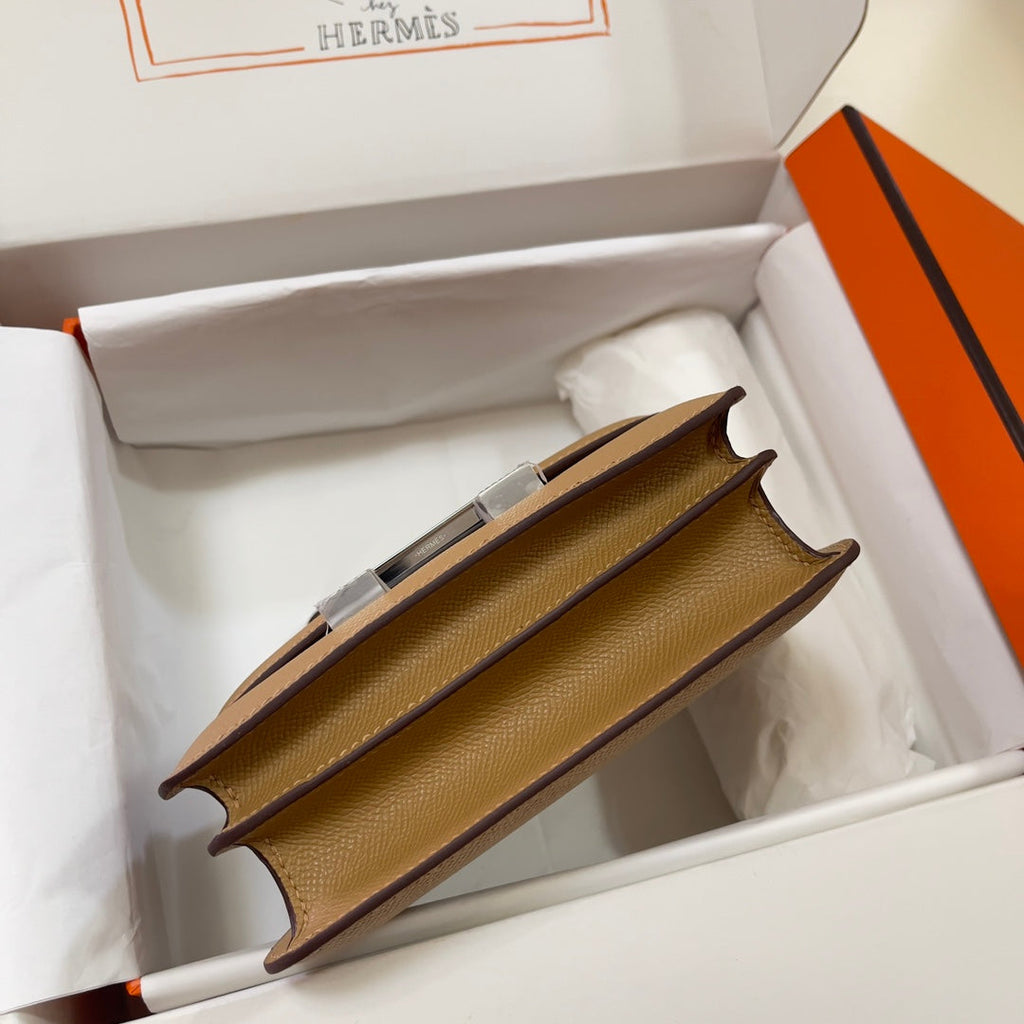 Hermes Constance Bag Epsom Tan Leather Silver H2553