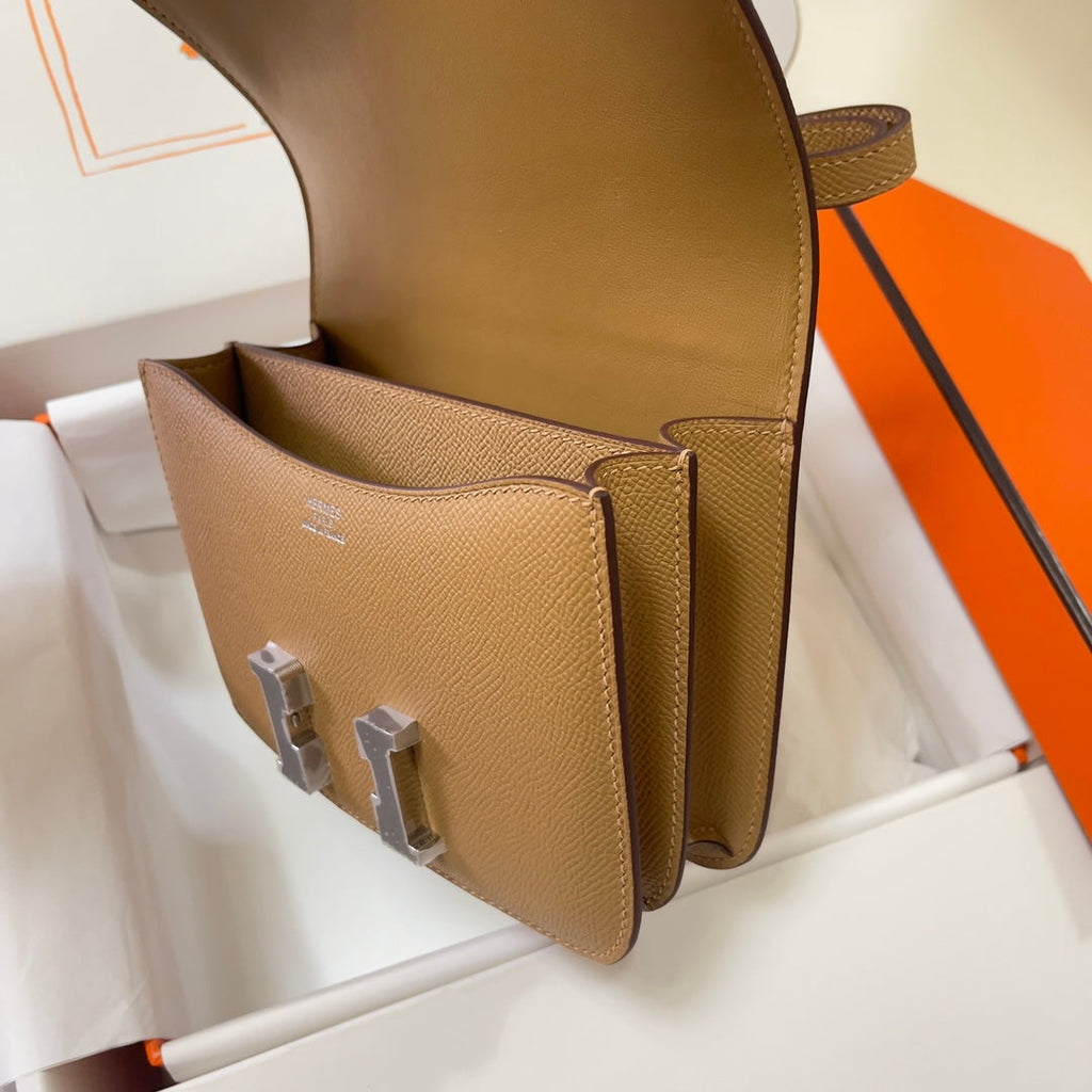 Hermes Constance Bag Epsom Tan Leather Silver H2553