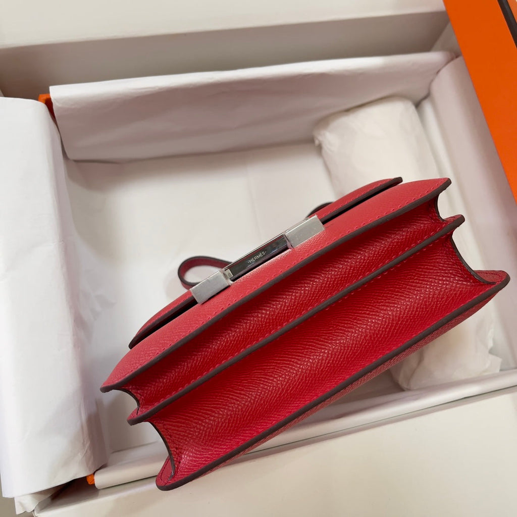 Hermes Constance Bag Red Epsom Leather Silver H2539
