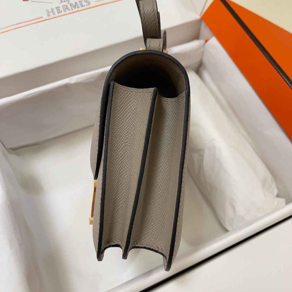 Hermes Constance Bag Epsom Gray Leather Gold H2554