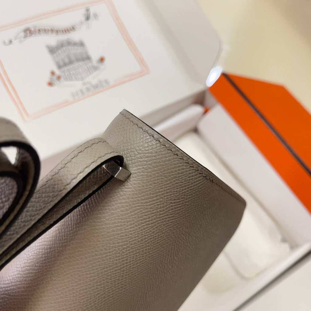 Hermes Constance Bag Epsom Gray Leather Silver H2555