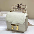 Hermes Constance Bag Beige Crocodile Leather Gold H2806