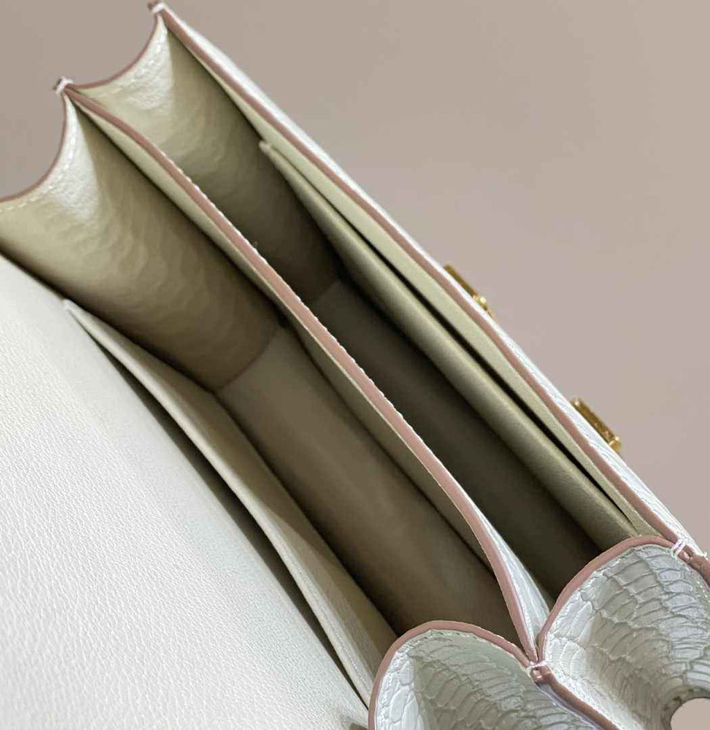 Hermes Constance Bag Beige Crocodile Leather Gold H2806