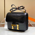 Hermes Constance Bag Black Crocodile Leather Gold H2800