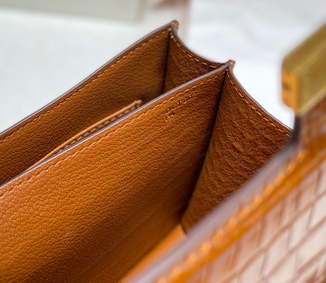 Hermes Constance Bag Brown Crocodile Leather Gold H2801