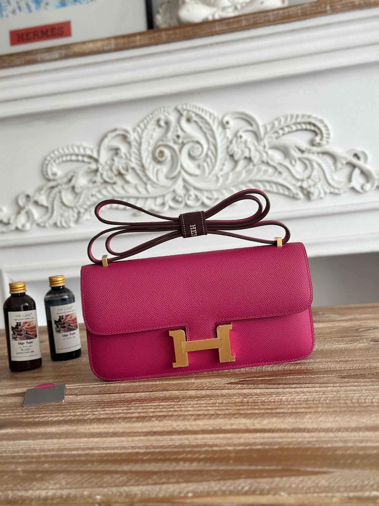 Hermès Constance bag in Dark Plum Epsom leather H382686