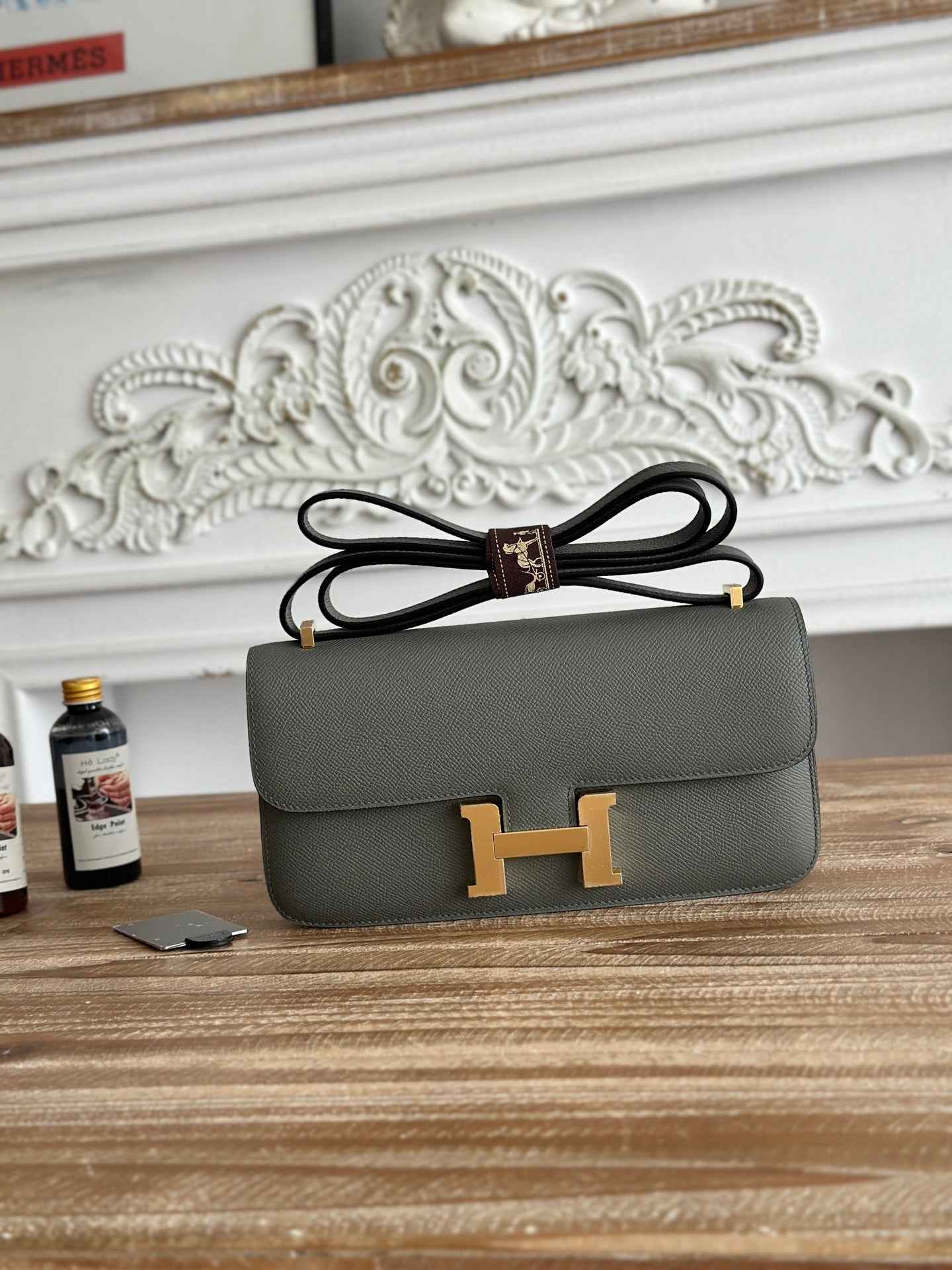 Hermès Constance bag in Dark Gray Epsom leather H382690
