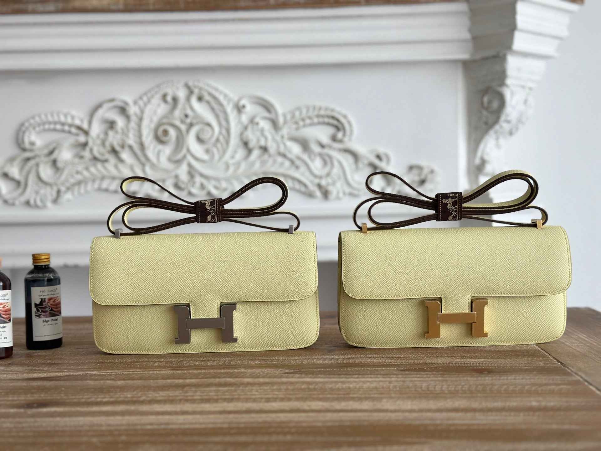 Hermès Constance bag in Light Yellow Epsom leather H382694