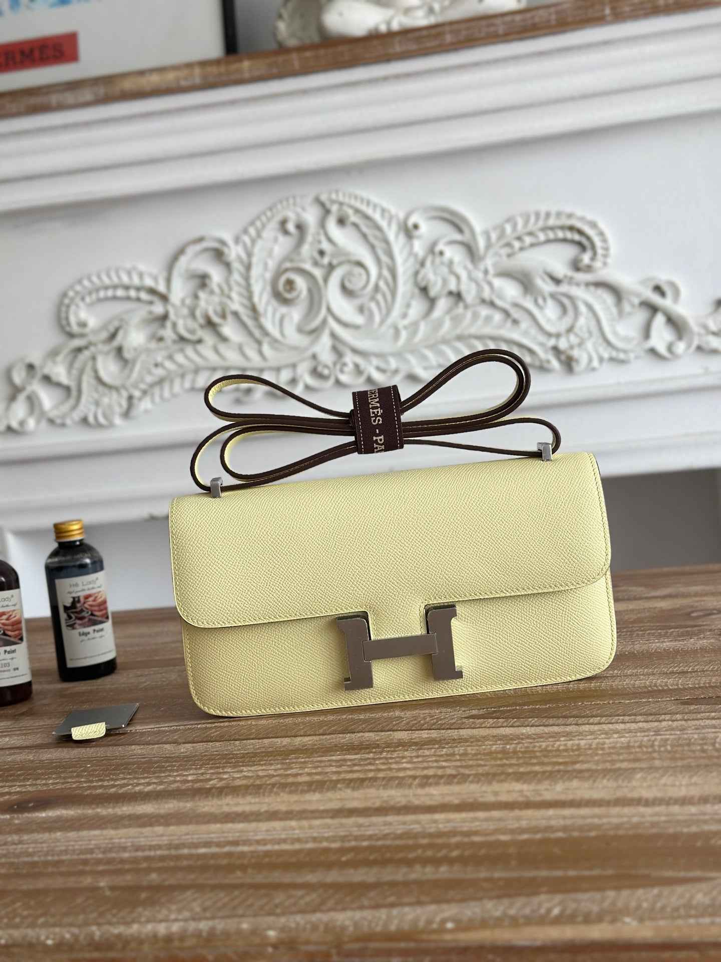 Hermès Constance bag in Light Yellow Epsom leather H382694