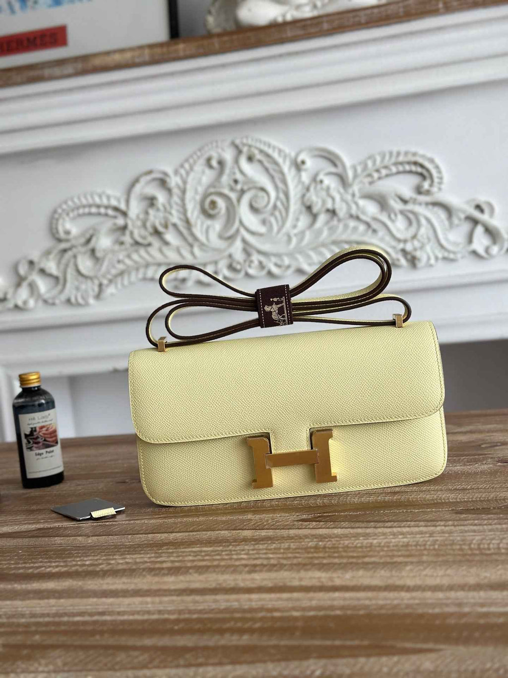 Hermès Constance bag in Light Yellow Epsom leather H382694