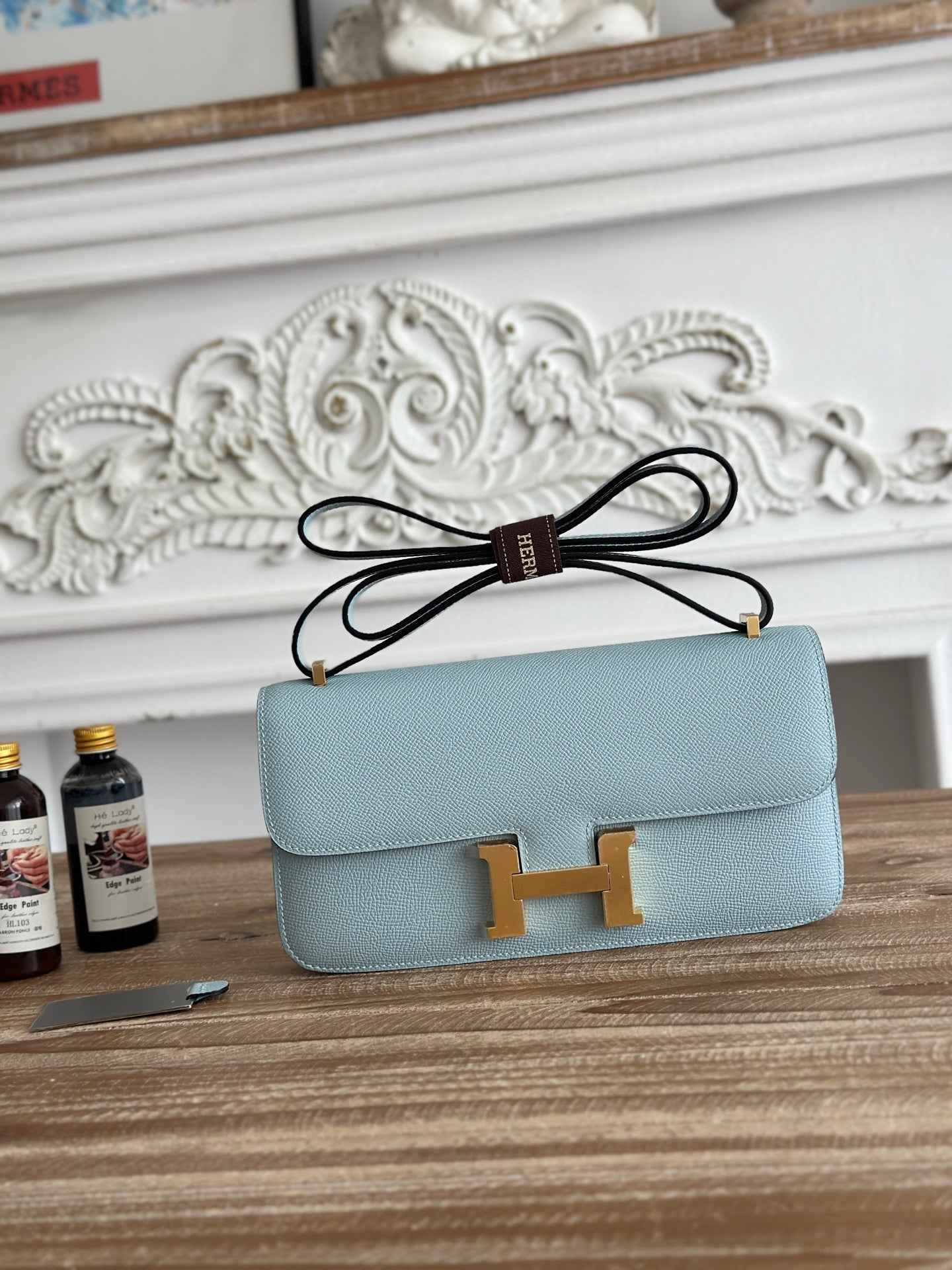 Hermès Constance bag in Light Blue Epsom leather H382681