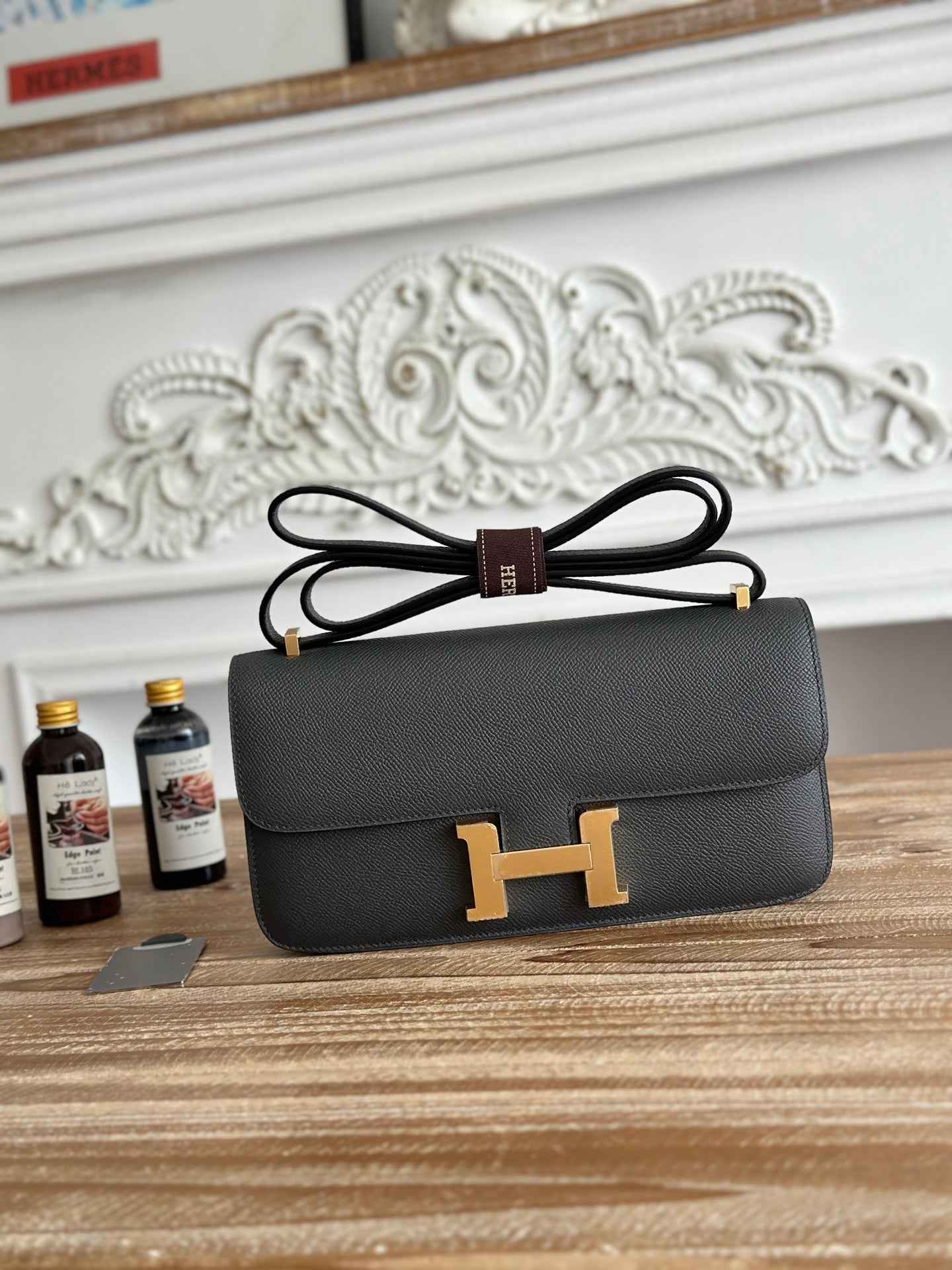 Hermès Constance bag in Dark Gray Epsom leather H382660
