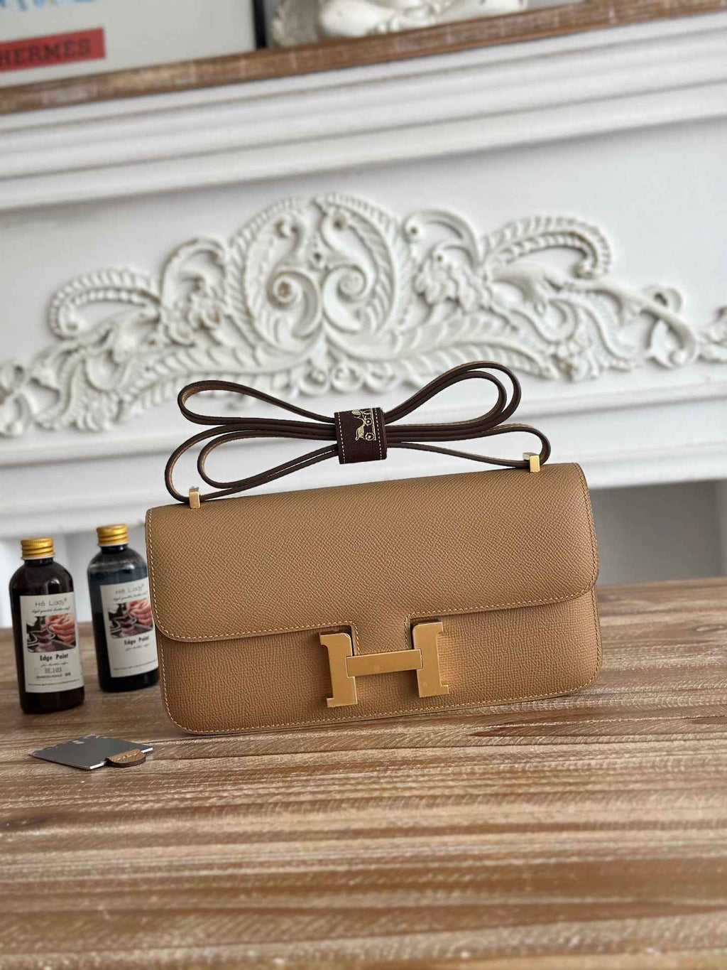 Hermès Constance bag in Apricot Epsom leather H382684