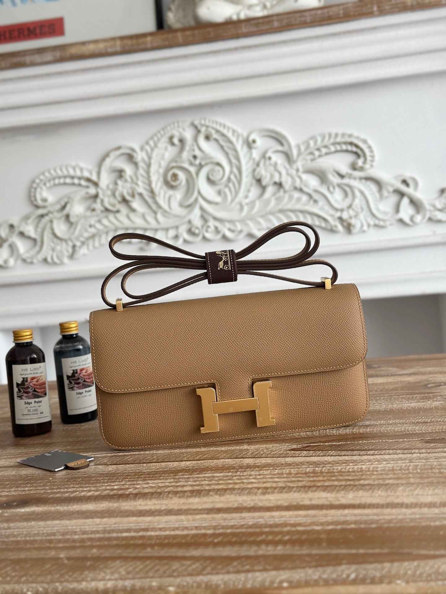 Hermès Constance bag in Apricot Epsom leather H382684