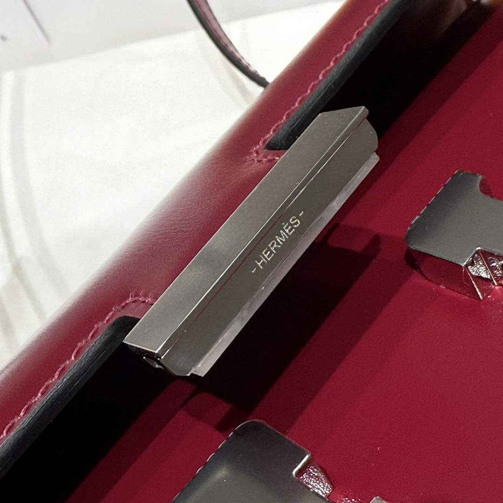 Hermes Constance Box Wine Red Leather Silver hardware H282682