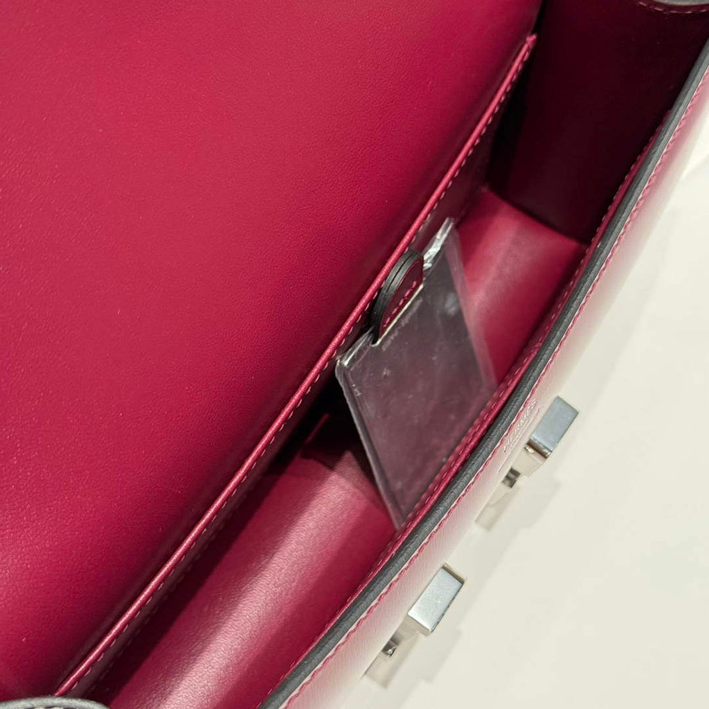 Hermes Constance Box Wine Red Leather Silver hardware H282682