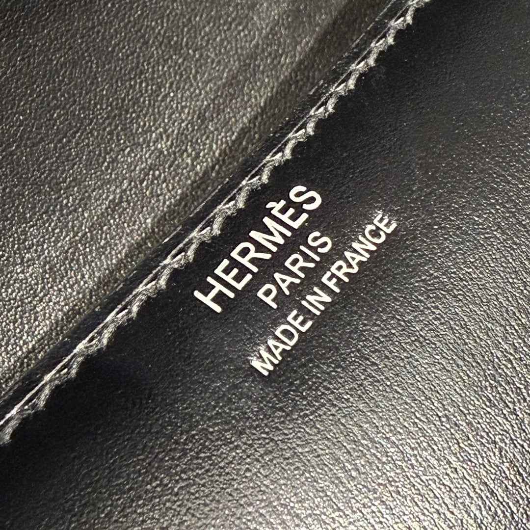 Hermes Constance Box Black Leather Silver hardware H282681