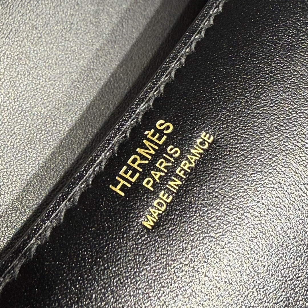 Hermes Constance Box Black Leather Gold hardware H282680