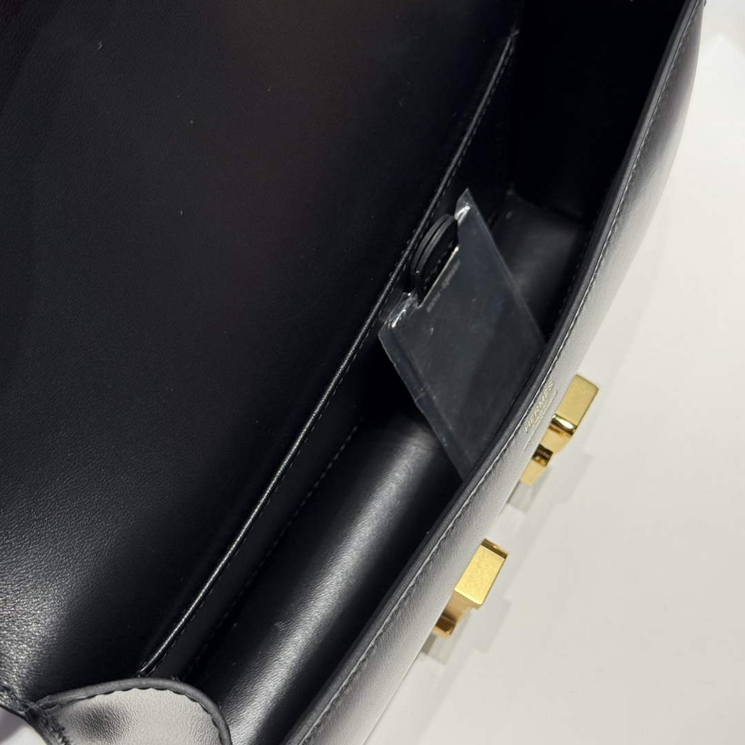 Hermes Constance Box Black Leather Gold hardware H282680