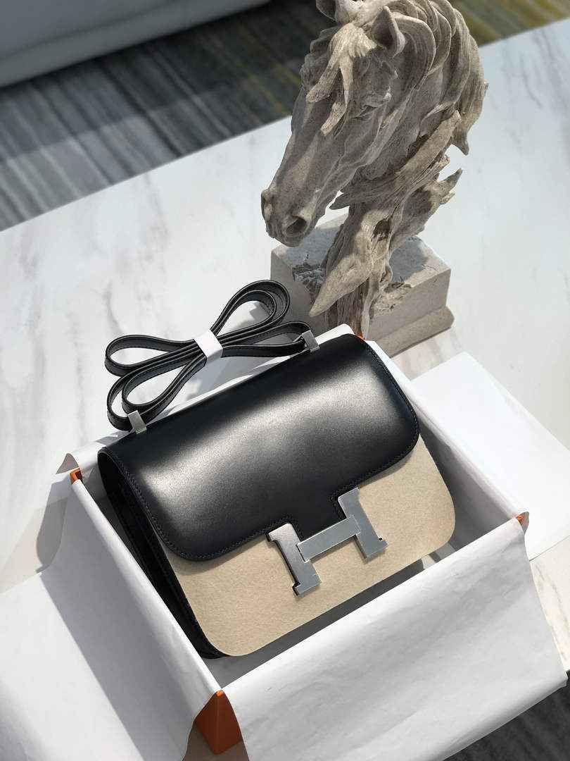 Hermes Constance Box 24cm Black Silver H082312