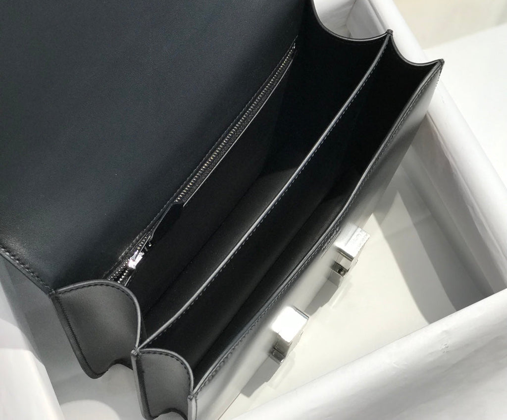 Hermes Constance Box 24cm Black Silver H082312