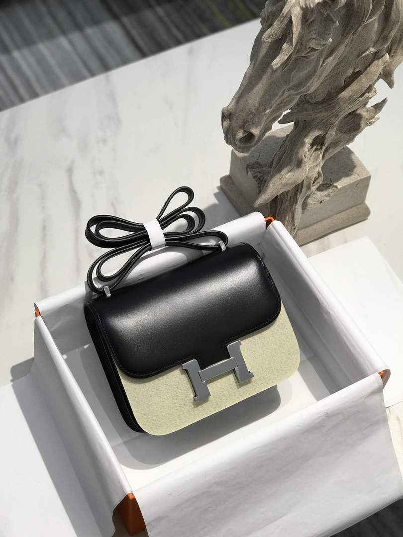 Hermes Constance Box 19cm Black Silver H082310