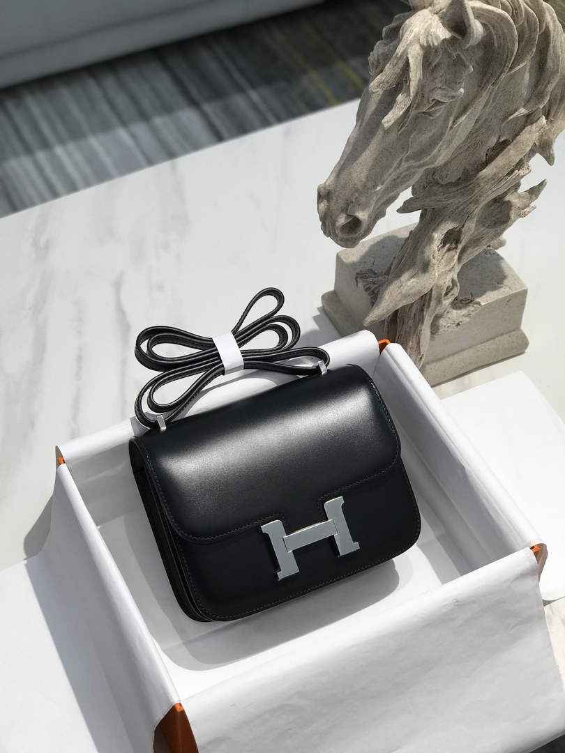 Hermes Constance Box 19cm Black Silver H082310