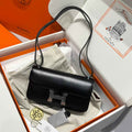 Hermes Constance Box Leather bag 24cm Black Silver H082680