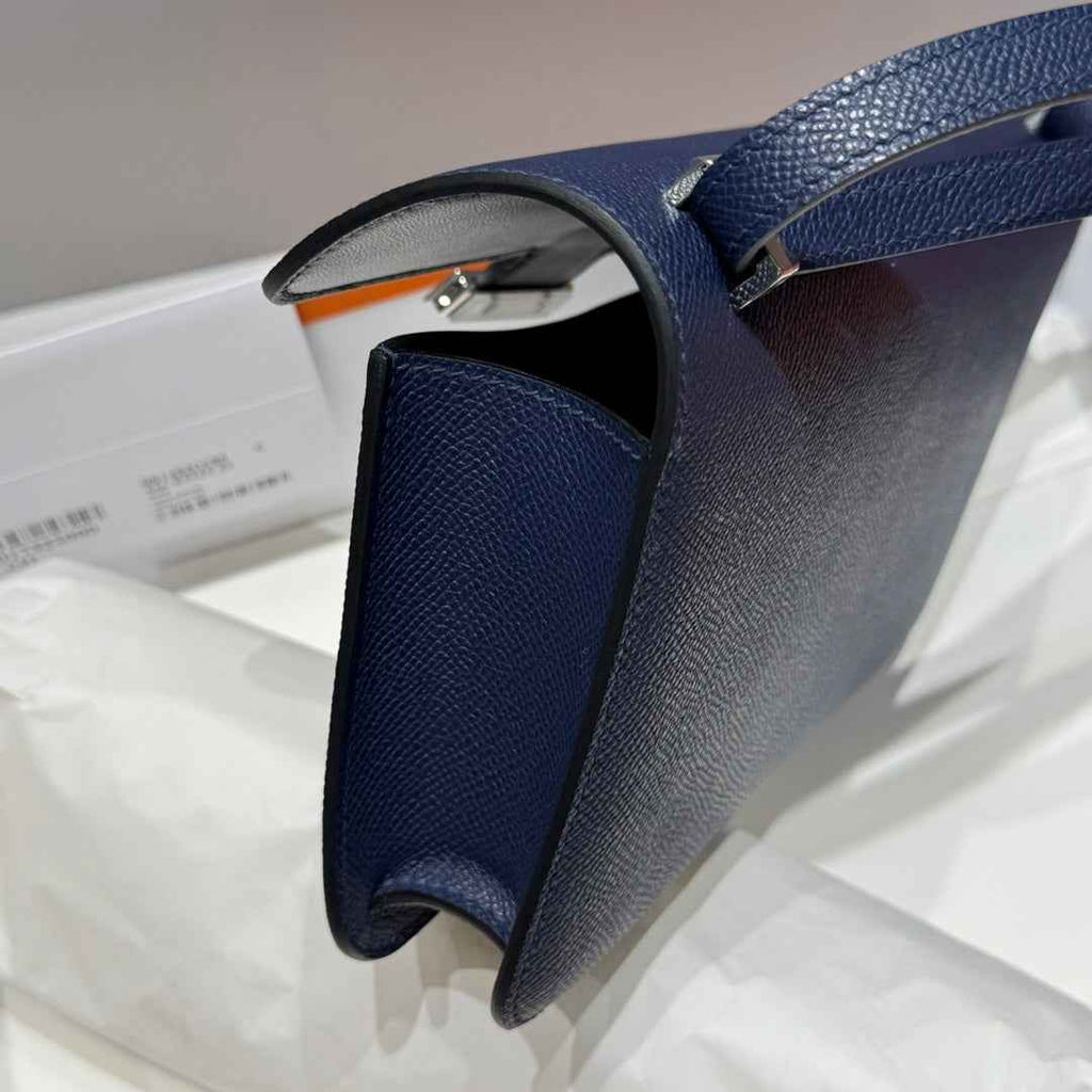 Hermes Constance Box Epsom Leather Navy Blue Silver H082690