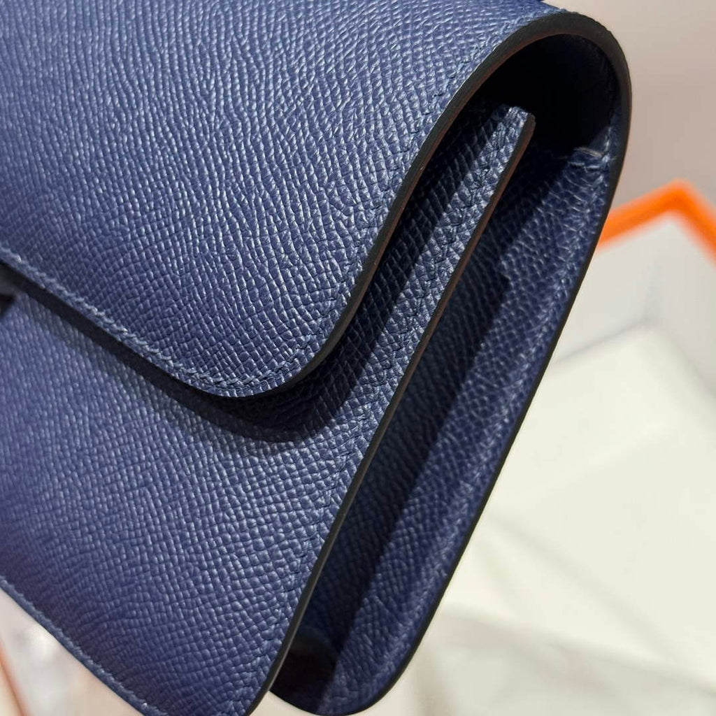 Hermes Constance Box Epsom Leather Navy Blue Silver H082690