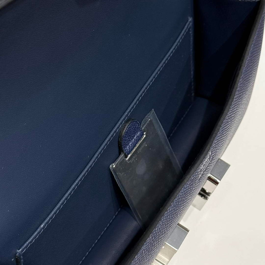Hermes Constance Box Epsom Leather Navy Blue Silver H082690