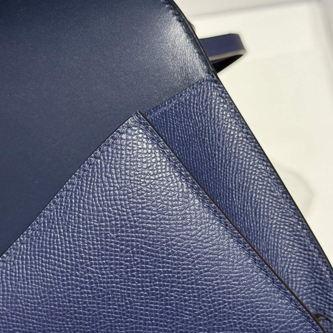 Hermes Constance Box Epsom Leather Navy Blue Silver H082690