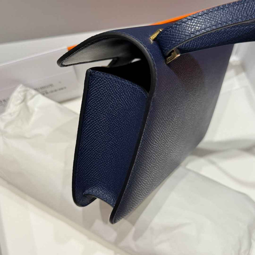Hermes Constance Box Epsom Leather Navy Blue Gold H082689