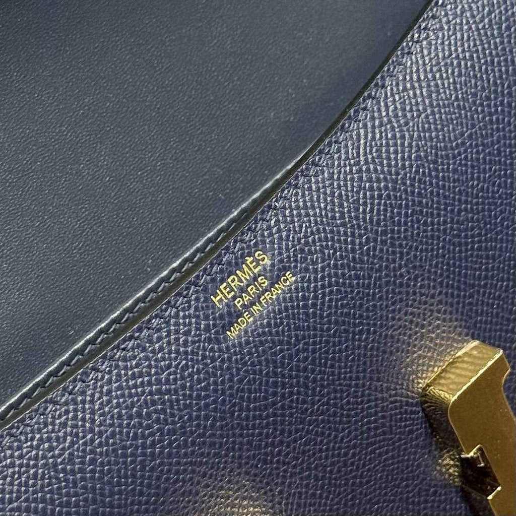 Hermes Constance Box Epsom Leather Navy Blue Gold H082689