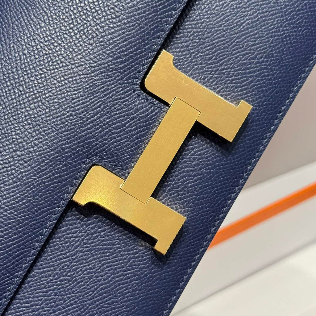 Hermes Constance Box Epsom Leather Navy Blue Gold H082689